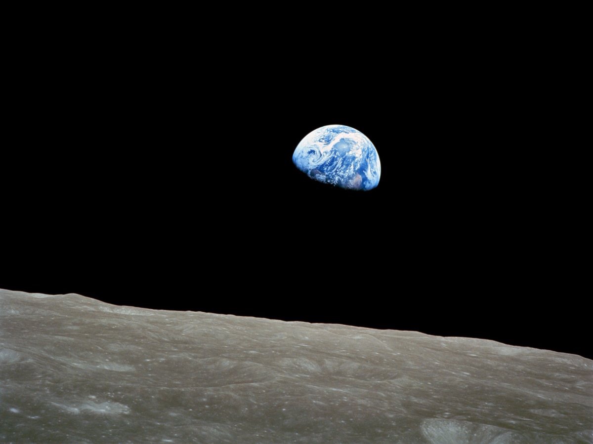 Earthrise taken on the third orbit of the moon by Bill Anders.