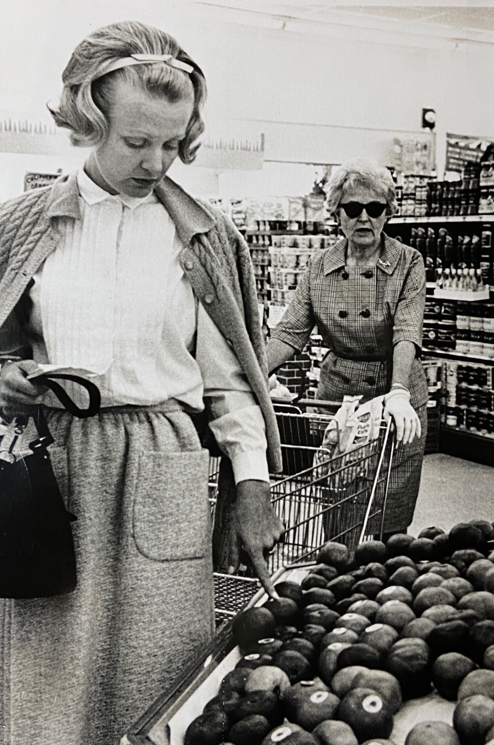 Susan and her Mother, Ruth Bugbee doing some shopping during Frank's Gemini mission
