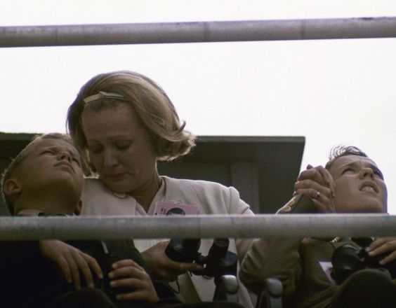 Susan and the boys watch the launch of Gemini 7, December 1965.